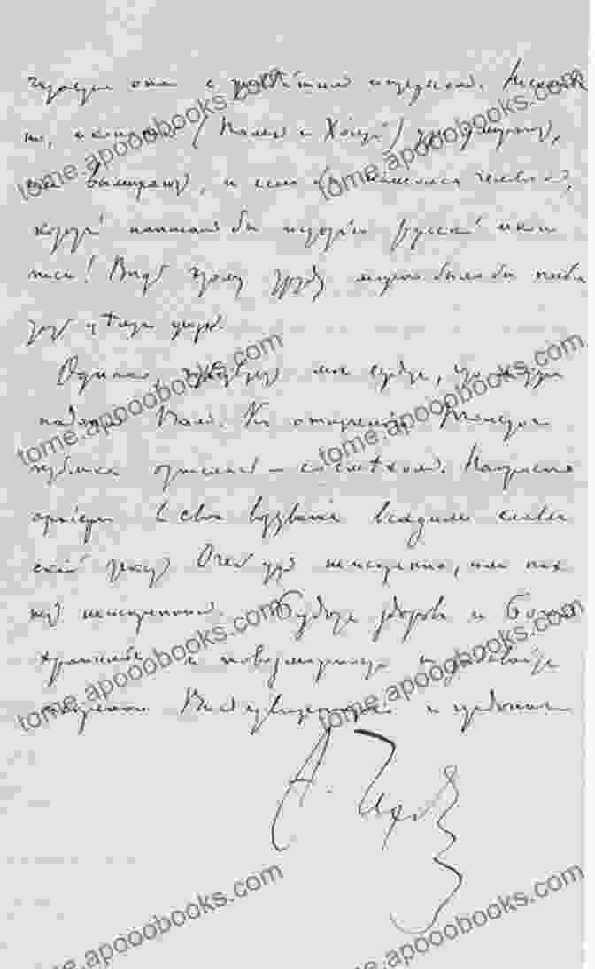 A Close Up Of Anton Chekhov's Handwriting, Revealing The Intricate And Evocative Nature Of His Prose. Misery (Chekhov Stories) Anton Chekhov