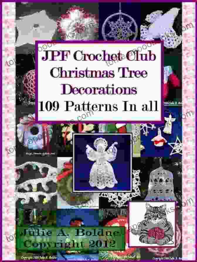 A Group Of JPF Crochet Club Christmas Tree Decorations Wrapped In Festive Paper JPF Crochet Club Christmas Tree Decorations