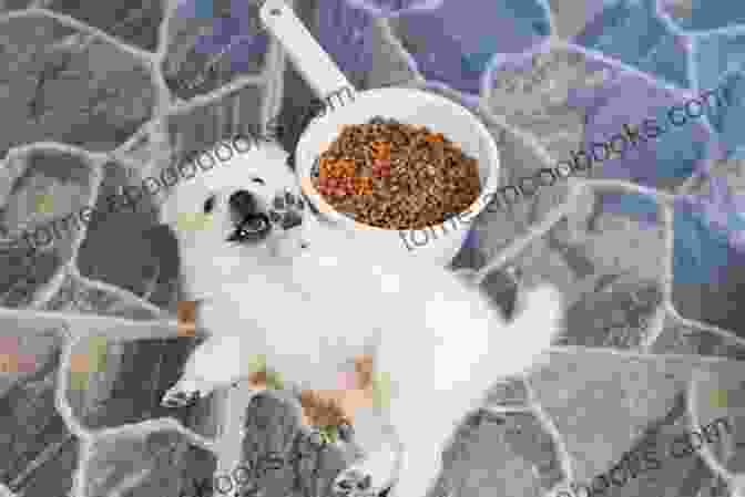 A Japanese Spitz Eating A Bowl Of Food Japanese Spitz Dog : Japanese Spitz Care Behavior Diet Interacting Costs And Health Care