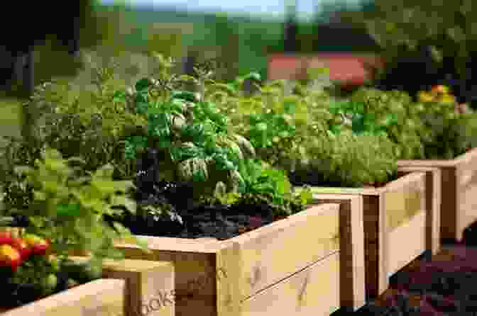 A Lush Herb Garden With Various Aromatic Plants Flourishing In Raised Beds GROWING HERBS : The Step By Step Novice Guide To Growing Preserving And Using Herbs And All You Need To Know About Herbs