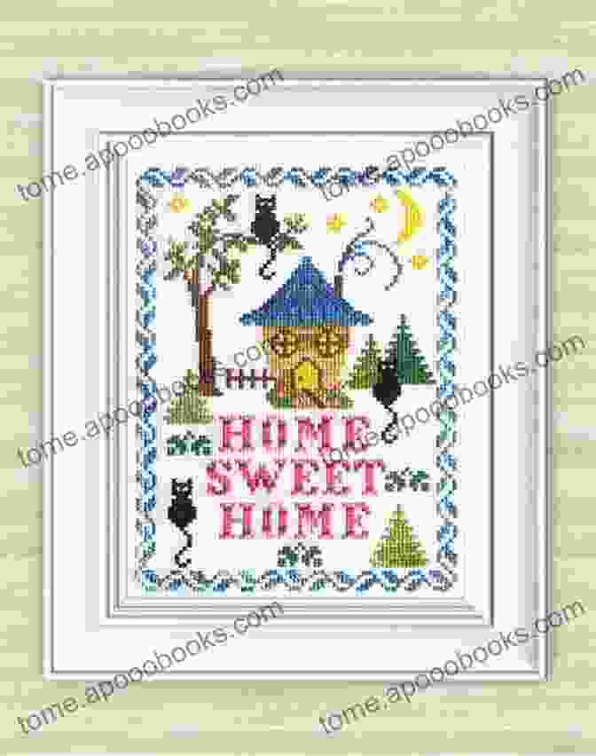 A Preview Of The Intricate 'Home Sweet Home' Cross Stitch Pattern With Its Cozy Details And Vibrant Colors. Home Sweet Home 5 Cross Stitch Pattern