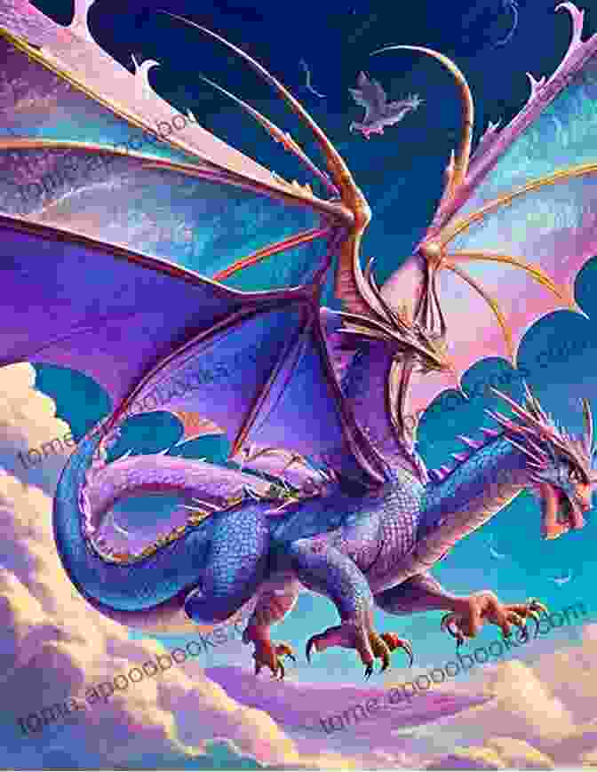 An Intricate Illustration Depicting A Majestic Dragon Soaring Through A Vibrant Sky, Its Scales Shimmering With Iridescent Hues. DRAGON STALKERS A Tale Of Myth Lore And Of Fire Breathing Dragons