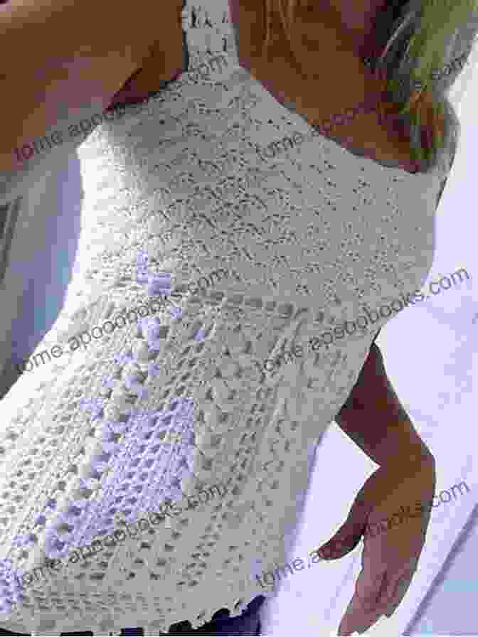 Image Of A Beautiful Woman Wearing A Sleeveless Crochet Top With A Lace Peplum Skirted Edge Summer Lace Trim Peplum Top Crochet Pattern: A Crochet Motif Pattern For A Sleeveless Top With Lace Peplum Skirted Edge And Optional Braided Cord Belt