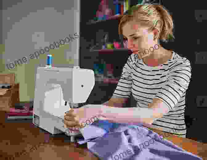 Image Of A Person Using A Sewing Machine To Create A Simple Garment Patriotic Patchwork Pillows: 3 Sewing Patterns (Sewing Patterns For Teens Adults)