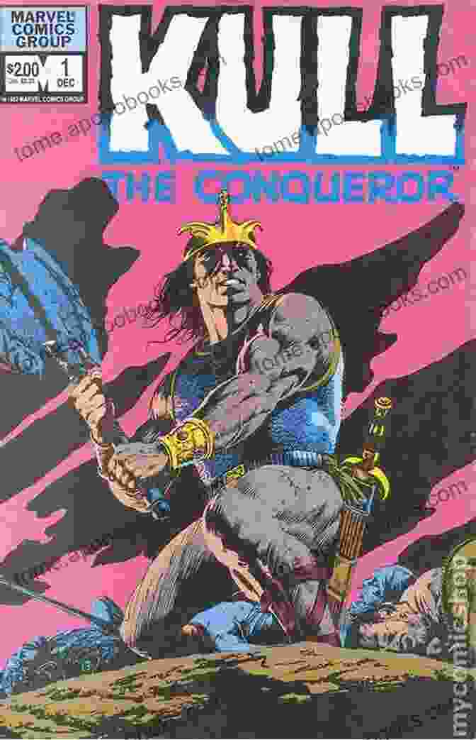 Kull The Conqueror Comic Book Cover Featuring Kull Facing Off Against A Dinosaur Kull The Destroyer (1973 1978) #12 (Kull The Conqueror (1971 1978))