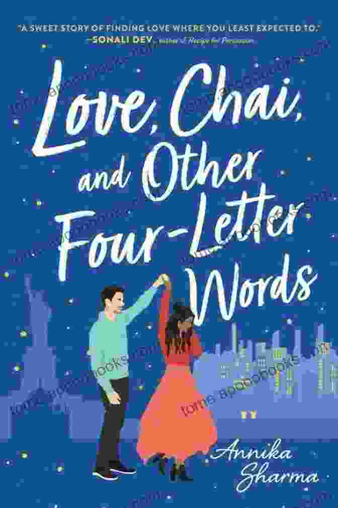 Love Chai And Other Four Letter Words Book Cover Image With A Couple Embracing Over A Cup Of Chai Love Chai And Other Four Letter Words: A Sweet Multicultural Contemporary Romance (Chai Masala Club 1)