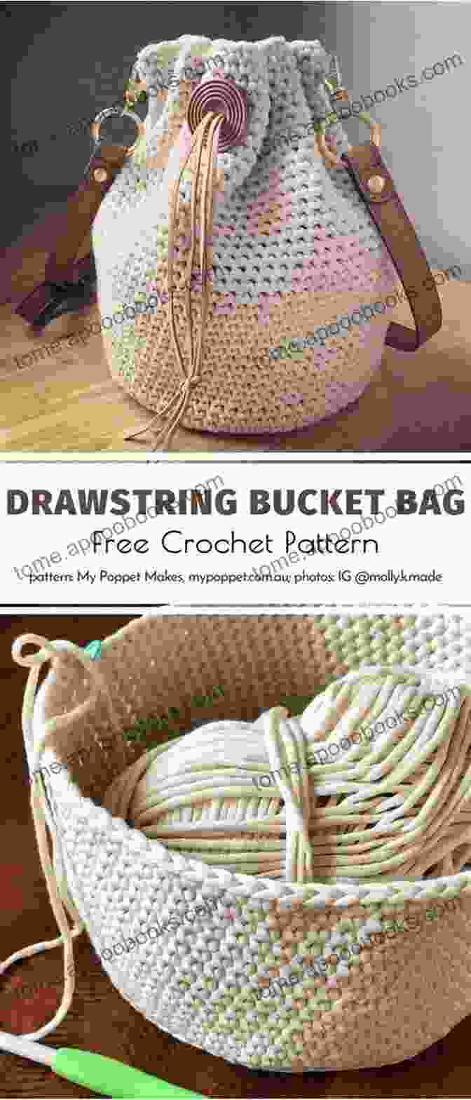 Ribbon Basket Bucket Bag Crochet Pattern Image 1 Ribbon Basket Bucket Bag Crochet Pattern : Quick Easy Bucket Handbag Using Flat Ribbon Yarn And A Double Ended Crochet Hook