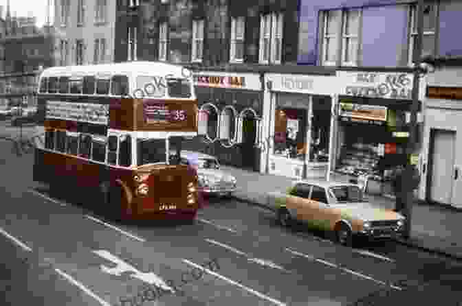 The Cover Of 'Edinburgh Buses Of The 1970s,' Featuring A Vibrant Photograph Of A Double Decker Bus Edinburgh Buses Of The 1970s